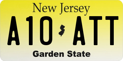 NJ license plate A10ATT