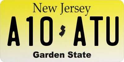 NJ license plate A10ATU