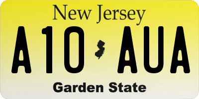 NJ license plate A10AUA