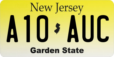 NJ license plate A10AUC