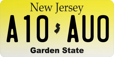 NJ license plate A10AUO