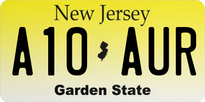 NJ license plate A10AUR