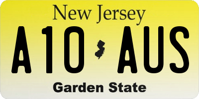 NJ license plate A10AUS