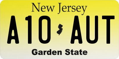 NJ license plate A10AUT