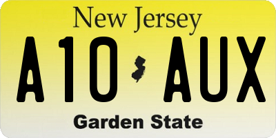 NJ license plate A10AUX