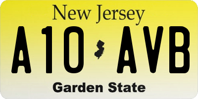 NJ license plate A10AVB