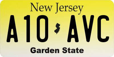 NJ license plate A10AVC