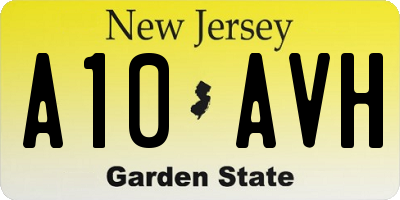 NJ license plate A10AVH