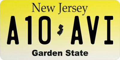 NJ license plate A10AVI