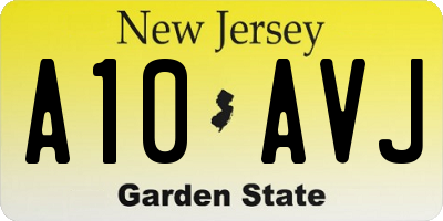 NJ license plate A10AVJ