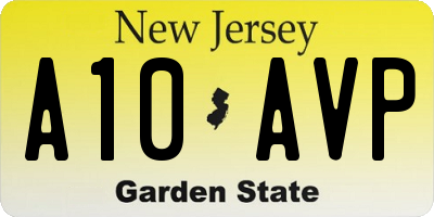 NJ license plate A10AVP