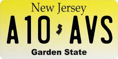 NJ license plate A10AVS