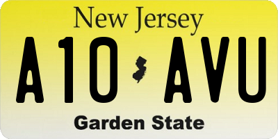 NJ license plate A10AVU