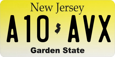 NJ license plate A10AVX