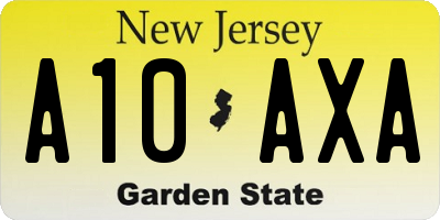 NJ license plate A10AXA