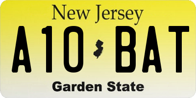 NJ license plate A10BAT