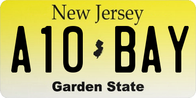 NJ license plate A10BAY