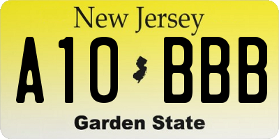 NJ license plate A10BBB