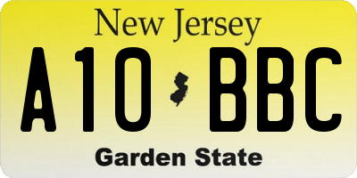 NJ license plate A10BBC