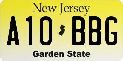 NJ license plate A10BBG