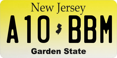 NJ license plate A10BBM