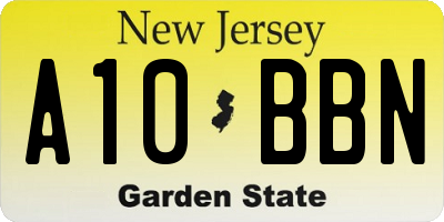 NJ license plate A10BBN