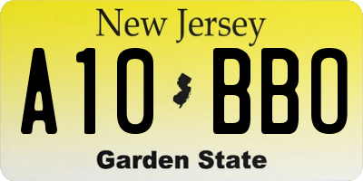 NJ license plate A10BBO