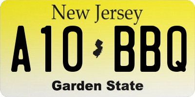 NJ license plate A10BBQ