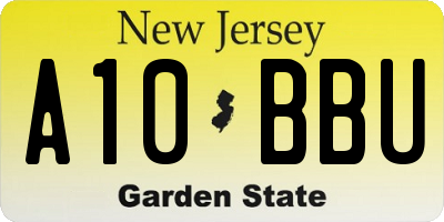 NJ license plate A10BBU