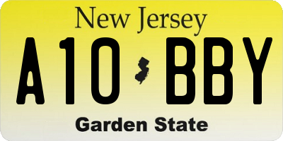 NJ license plate A10BBY