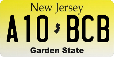 NJ license plate A10BCB