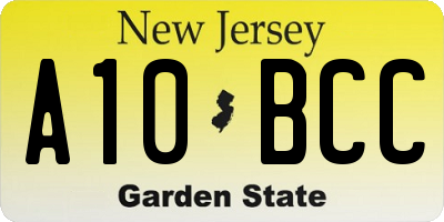 NJ license plate A10BCC