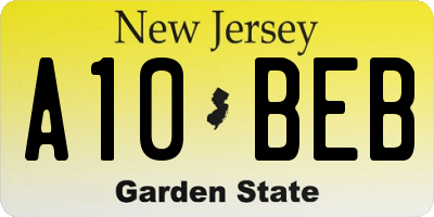 NJ license plate A10BEB