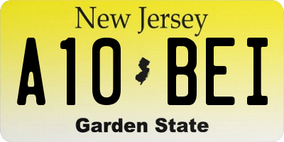 NJ license plate A10BEI