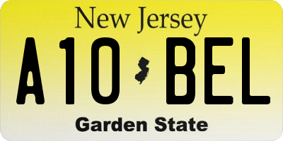 NJ license plate A10BEL