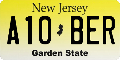 NJ license plate A10BER