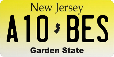 NJ license plate A10BES