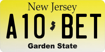 NJ license plate A10BET