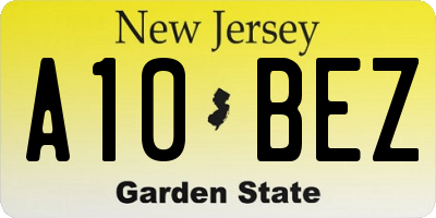 NJ license plate A10BEZ