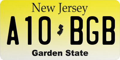 NJ license plate A10BGB