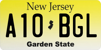 NJ license plate A10BGL