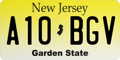 NJ license plate A10BGV