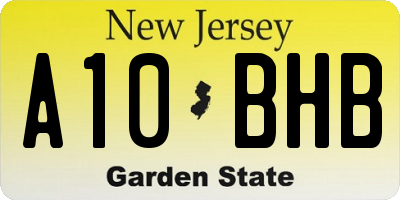 NJ license plate A10BHB