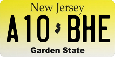 NJ license plate A10BHE