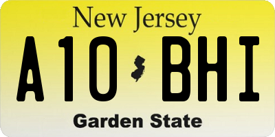 NJ license plate A10BHI