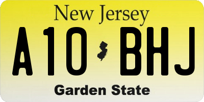 NJ license plate A10BHJ