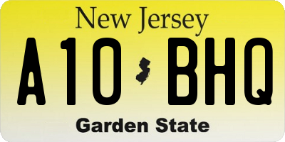 NJ license plate A10BHQ