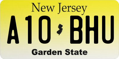 NJ license plate A10BHU