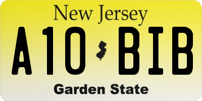 NJ license plate A10BIB