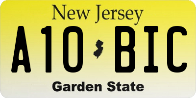 NJ license plate A10BIC